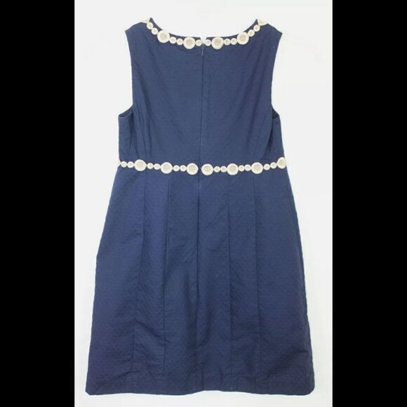 Lilly Pulitzer Womens Rosie Shift Dress Nave Gold Lace Embroidery Lined Size 00 - Picture 4 of 8